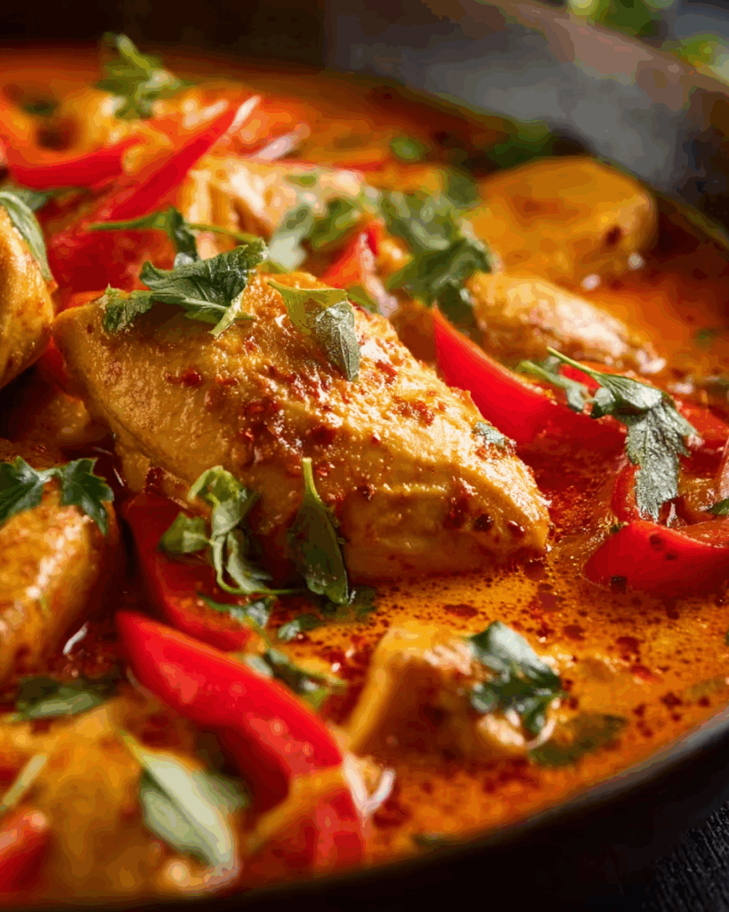 Classic Thai Chicken Curry served with rice