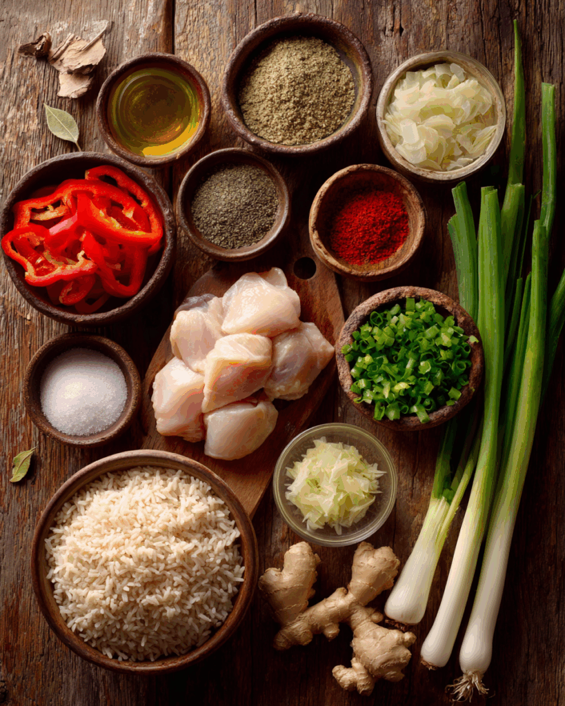 Fresh ingredients for Classic Thai Chicken Curry
