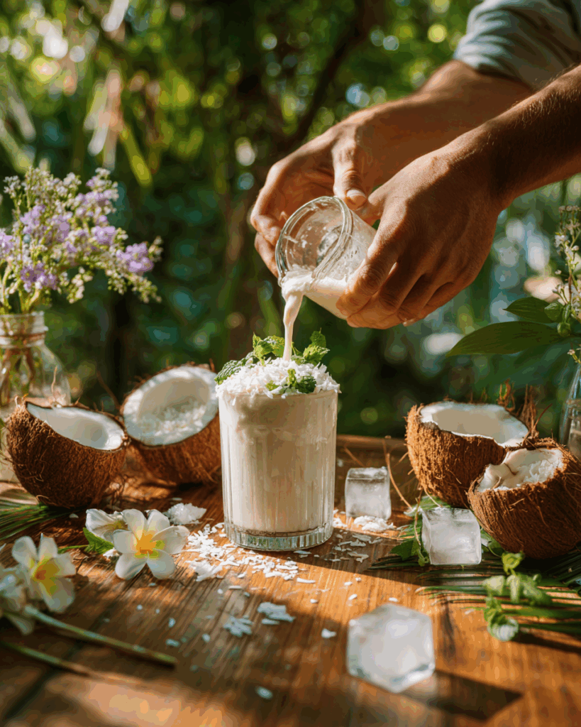 Vanilla and mango coconut shake variation