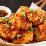 Crispy Thai Chicken Bites with sweet chili sauce
