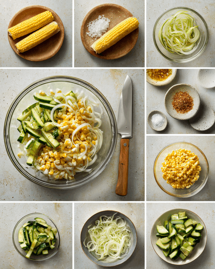 Healthy corn and cucumber salad with yogurt dressing

