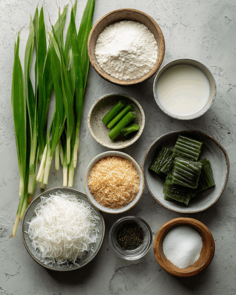 Making pandan noodles for Thai Lod Chong Dessert