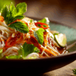 Pad Thai Salad with fresh vegetables and creamy Thai dressing
