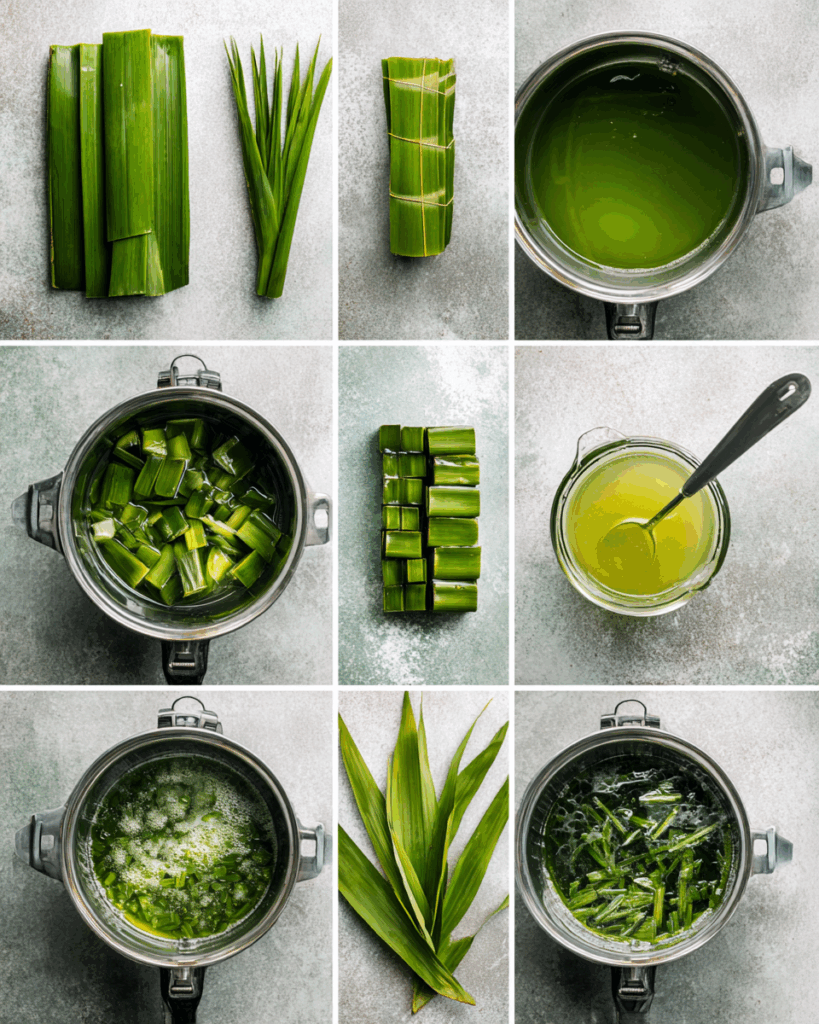 pandan syrup preparation