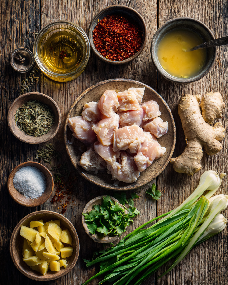 Stir-frying chicken for Red Thai Crispy Chicken Curry