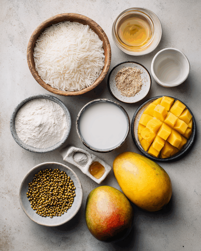 Steaming sticky rice for Thai Mango Sticky Rice recipe