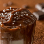 Sticky Chocolate with Fresh Milk served hot in a glass mug