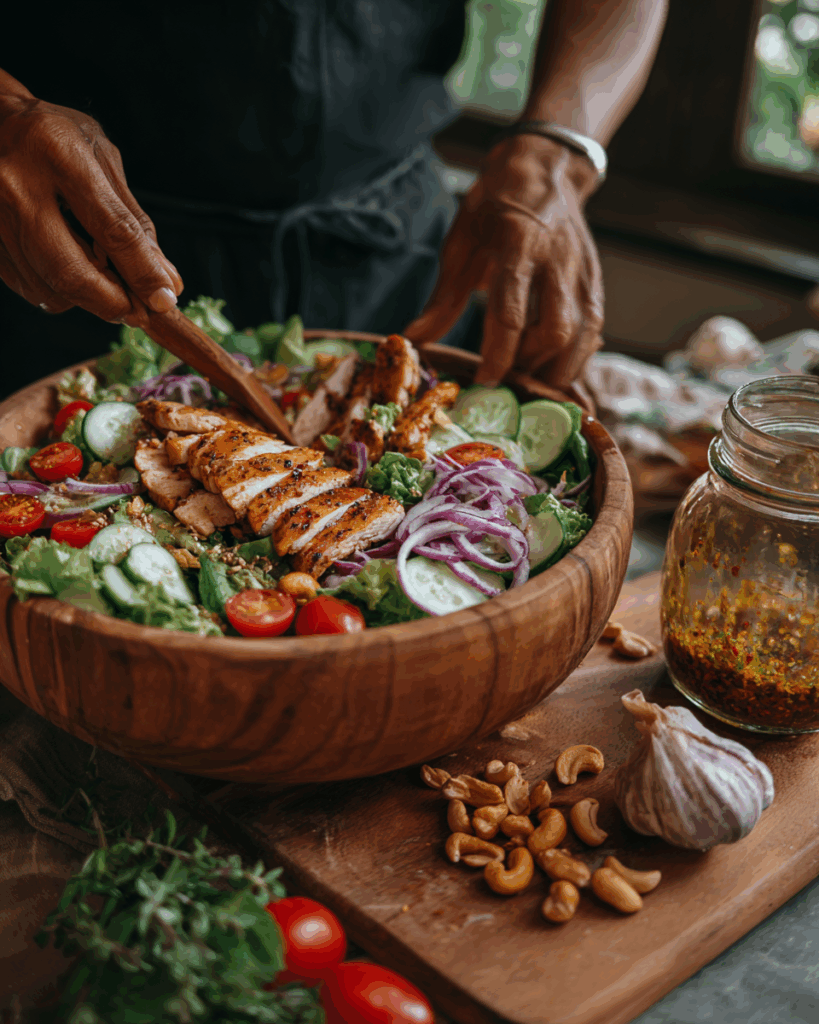 Best Thai Chicken Salad recipe presentation