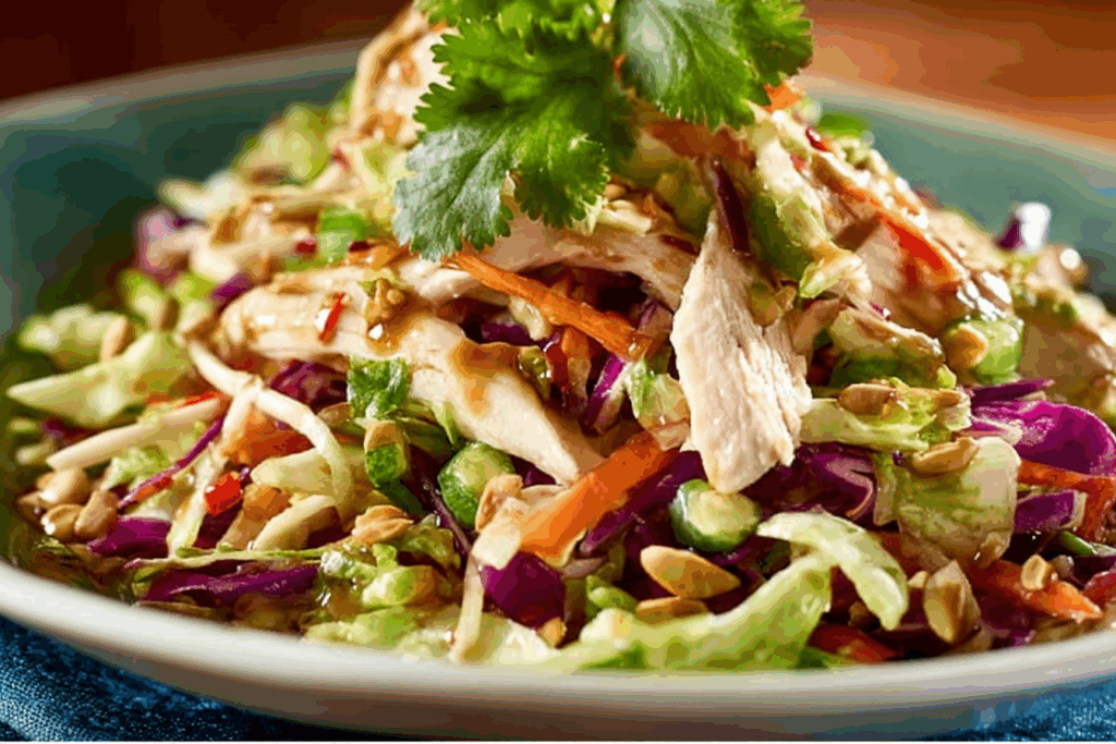 Authentic Thai Chicken Salad with herbs and cashews