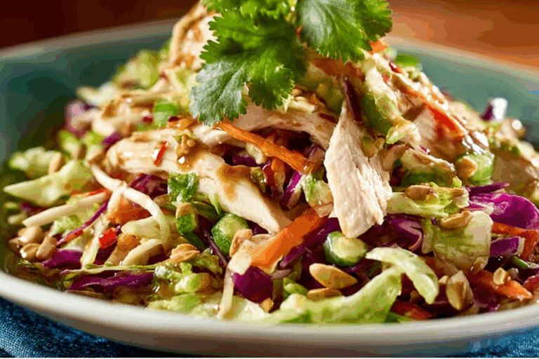 Authentic Thai Chicken Salad with herbs and cashews