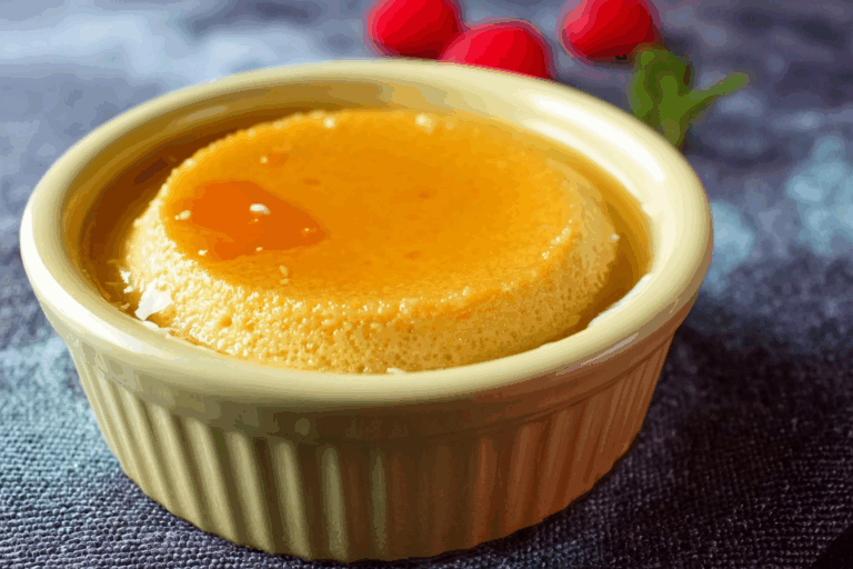 Thai Coconut Custard close-up in ceramic ramekins