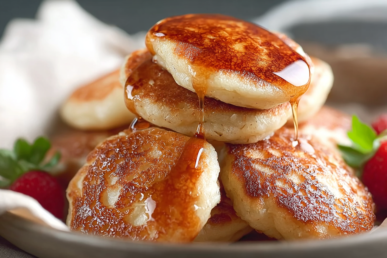 Thai Coconut Pancakes sizzling in a pan with crispy shells and creamy filling