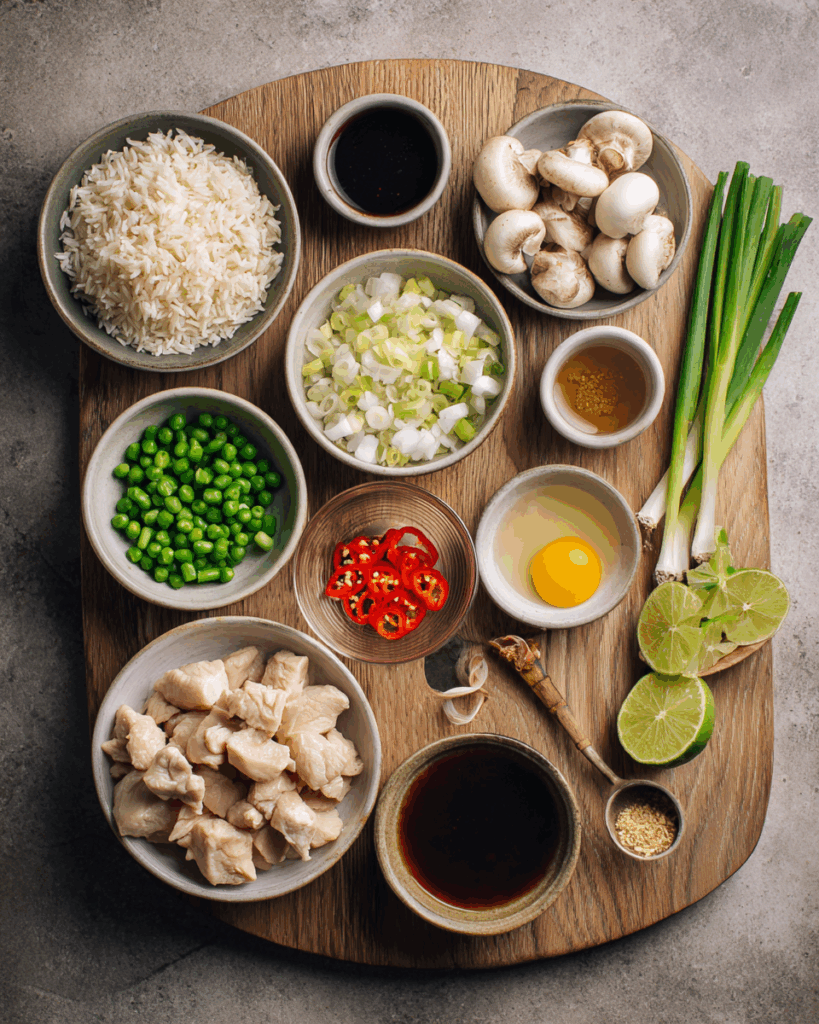 Ingredients for Thai Fried Rice With Chicken recipe