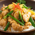 Thai Ginger Chicken stir-fry with fresh ginger and vegetables
