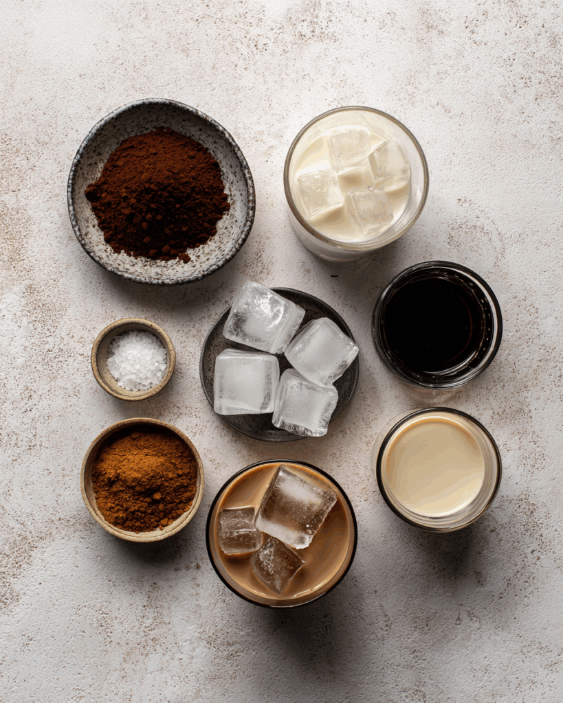 Mixing Thai Iced Cocoa Milk ingredients in a bowl
