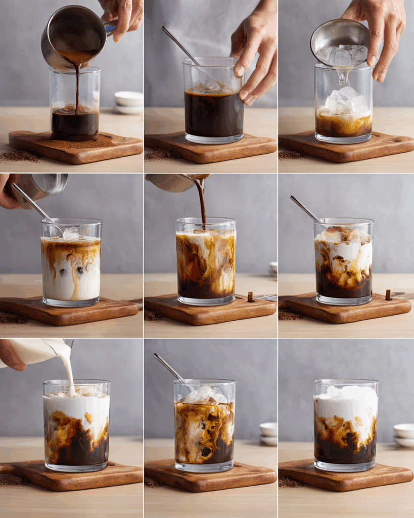 Variations of Thai Iced Cocoa Milk in tall glasses
