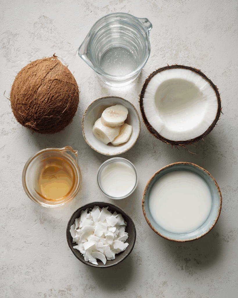Ingredients for Thai Coconut Jelly Dessert