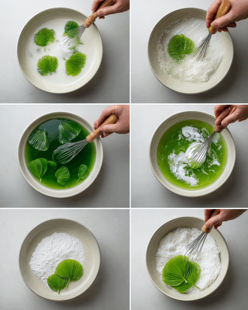 Assembled Thai Lod Chong Dessert with toppings
