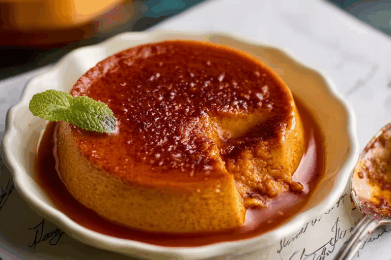 Thai Milk Tea Crème Caramel with caramelized top