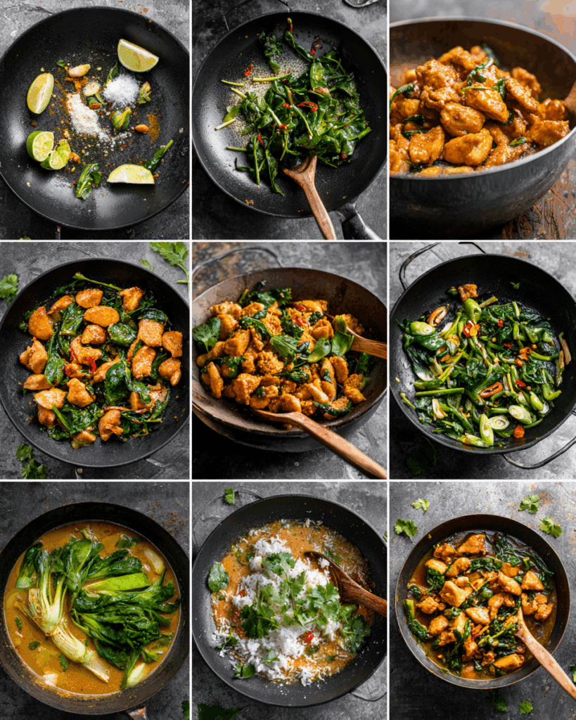 Vegan Red Thai Crispy Curry with tofu and vegetables