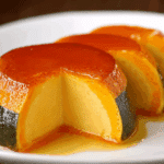 Thai Pumpkin Custard served inside kabocha squash