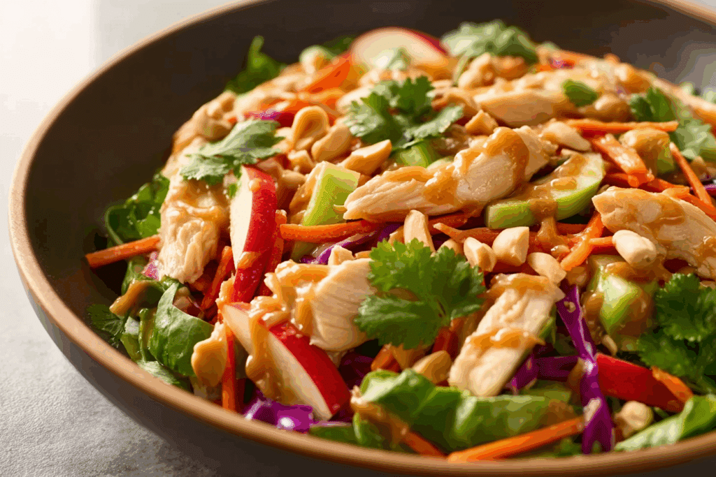 Thai Chicken Salad with Apples and Peanut Dressing