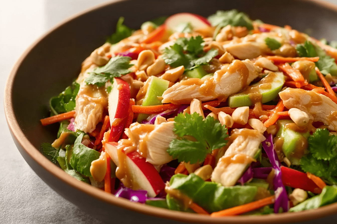 Thai Chicken Salad with Apples and Peanut Dressing