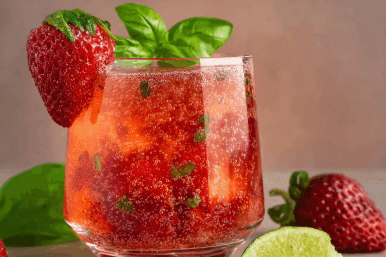How To Make Strawberry Basil Sparkling Mocktail