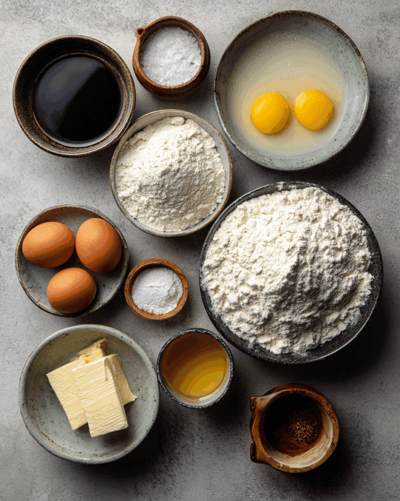 Ingredients for Thai Roti with Sweetened Condensed Milk laid out