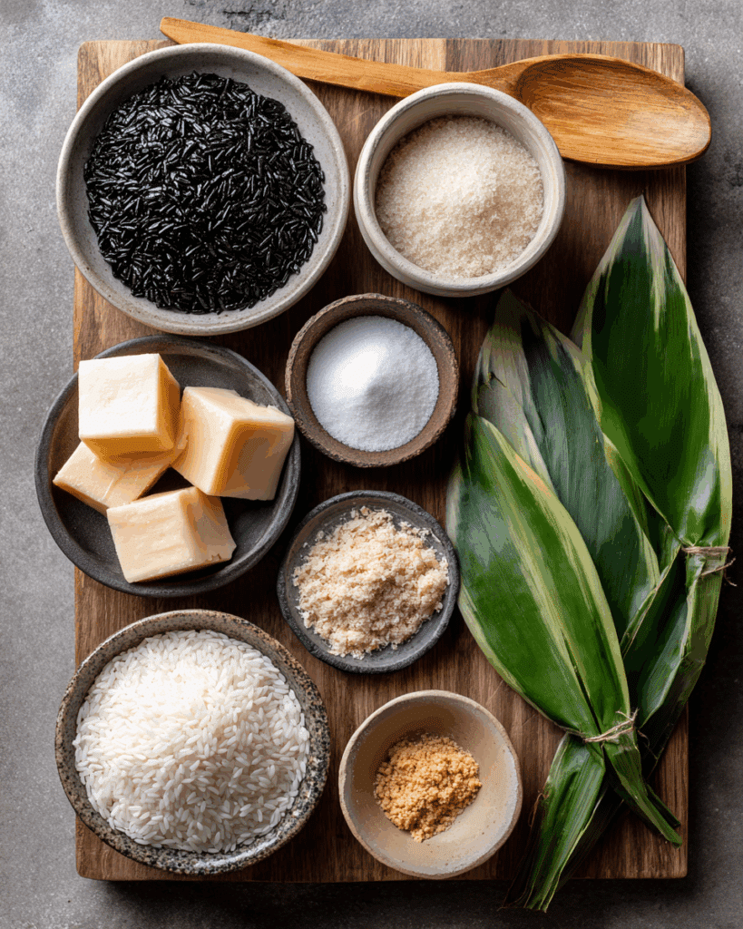 Raw black glutinous rice and white sticky rice for Thai dessert