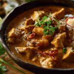 massaman chicken curry in bowl