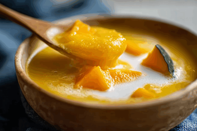 Pumpkin in coconut milk Thai dessert
