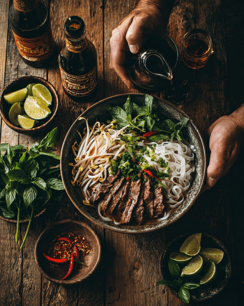 Variations of Thai Beef Noodle Soup including coconut milk and traditional broth