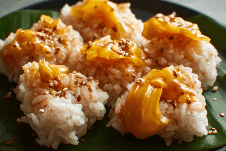 Easy Jackfruit Sticky Rice recipe with pandan-flavored sticky rice