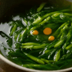 Finished Clear Soup with Water Spinach in a bowl