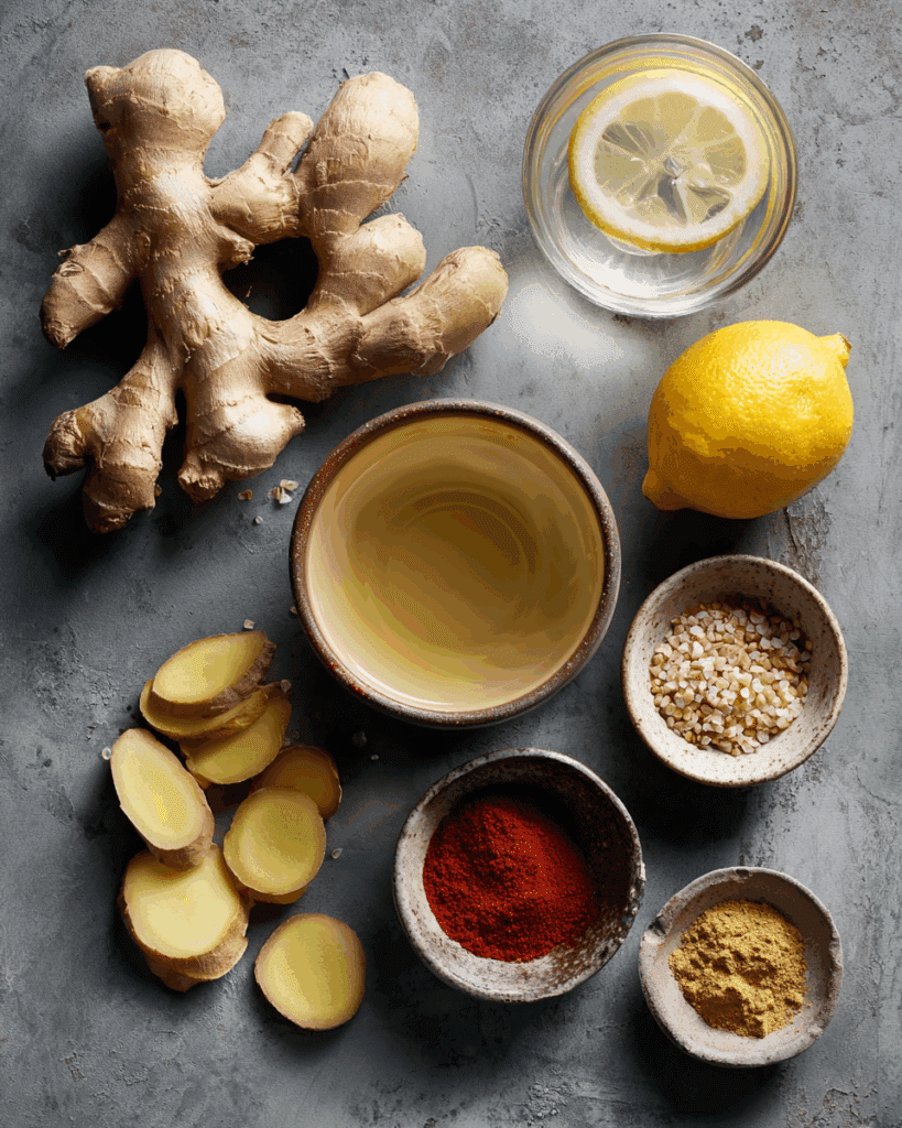 Ingredients for Thai Ginger Tea recipe