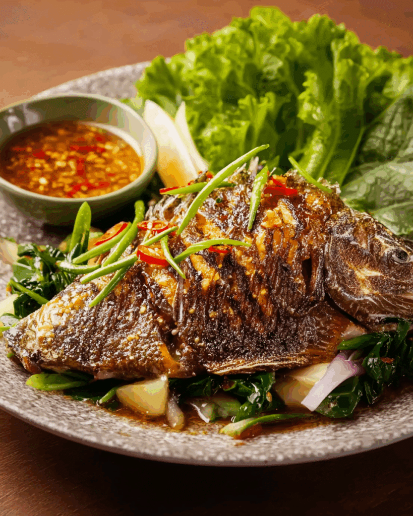Thai Spicy Grilled Fish Salad