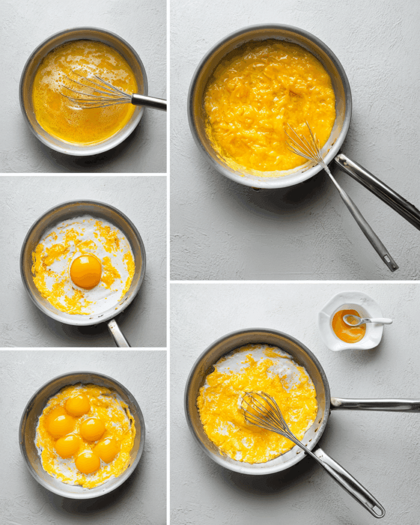 Thai omelet frying in hot oil for Thai Omelette Salad
