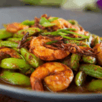 Thai Stink Beans with Shrimp served with rice