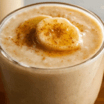 Delicious Thai banana smoothie served in a chilled glass