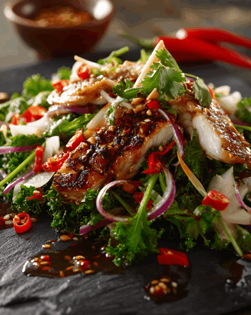 Thai Spicy Grilled Fish Salad