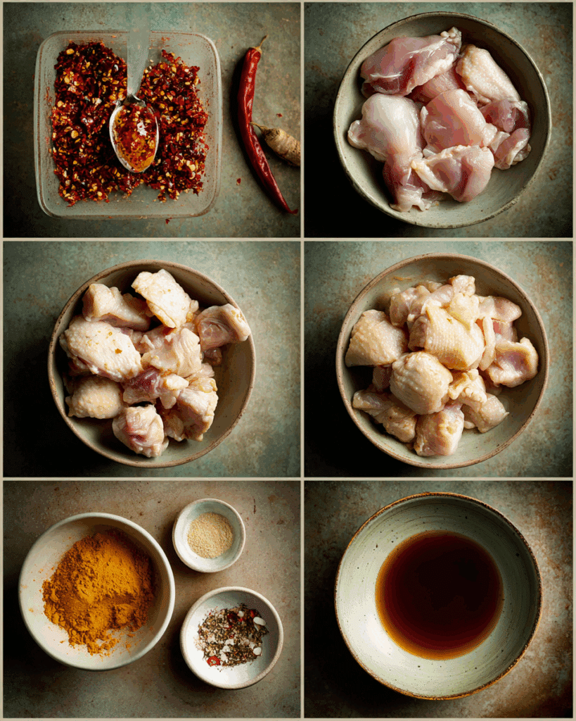 Stir frying Easy Chili Garlic Chicken in a wok