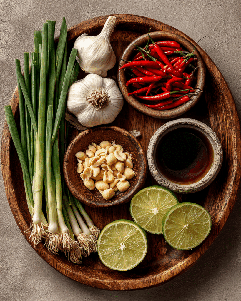 Ingredients for Thai Seafood Dipping Sauce.