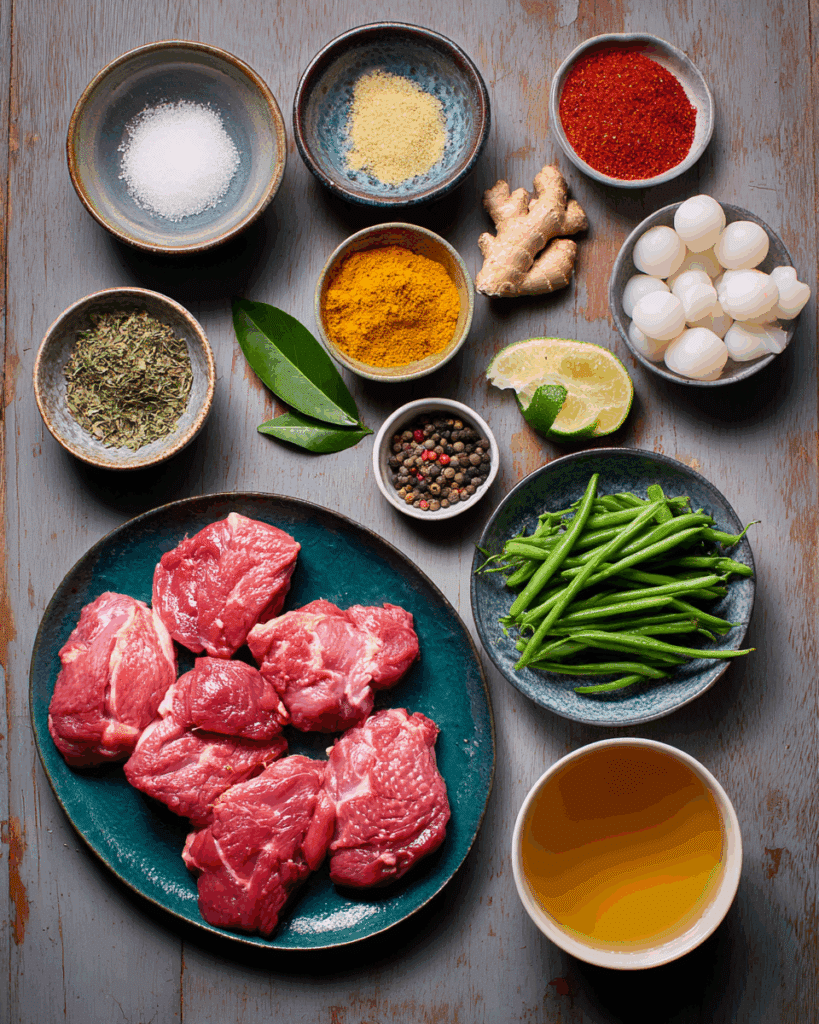 Fresh ingredients for Thai Red Duck Curry