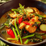 Thai Jungle Curry with Chicken served with jasmine rice