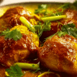 Authentic Thai turmeric chicken served with jasmine rice