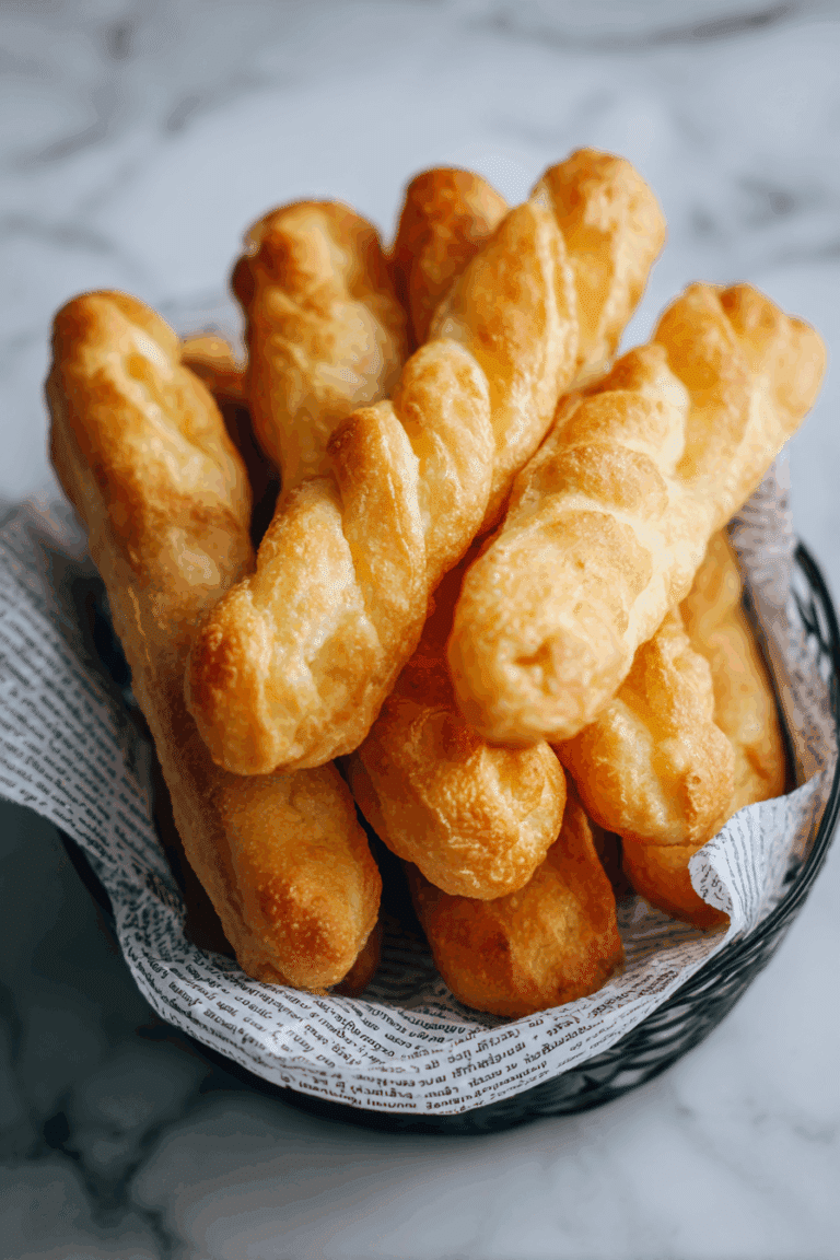 Street vendor frying Thai Fried Dough Sticks in Bangkok market.