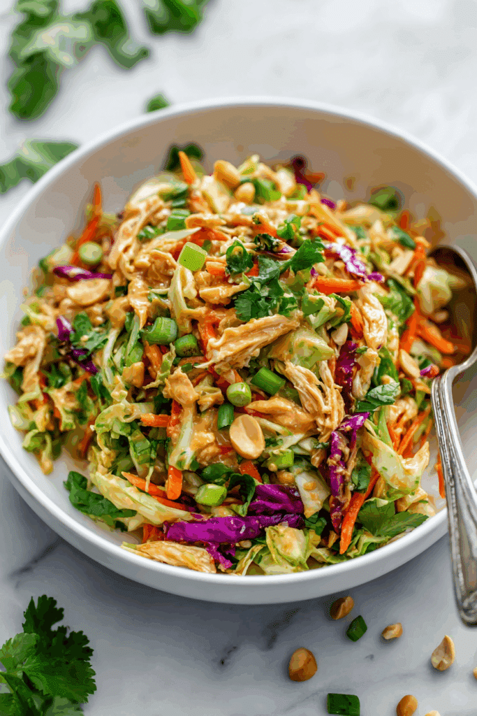 Thai Chicken Salad with Apples and Peanut Dressing