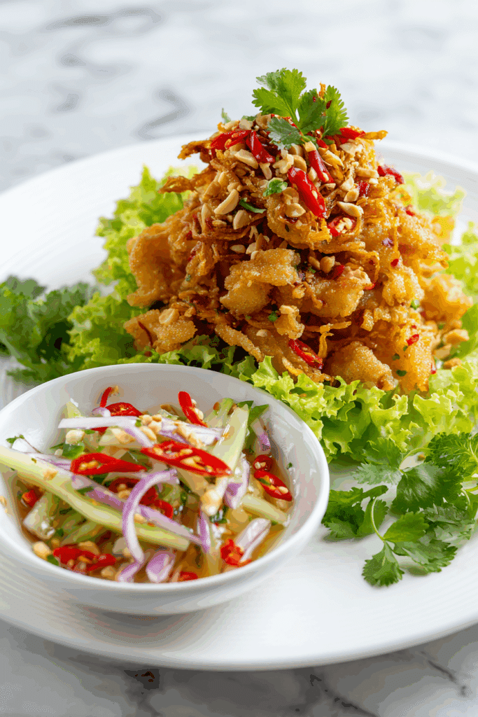 How To Make Crispy Catfish and Green Mango Salad