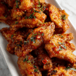 Thai Sweet and Sour Chicken Wings crispy close-up